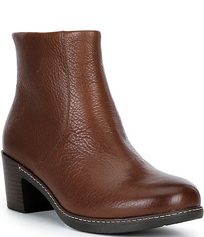 Dansko Meryll Leather Block Heel Booties