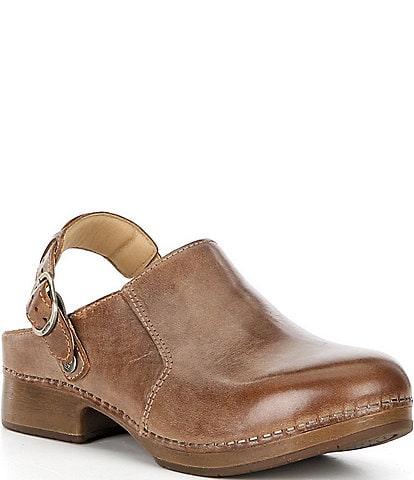 Dansko Millie Leather Swivel Strap Convertible Clogs