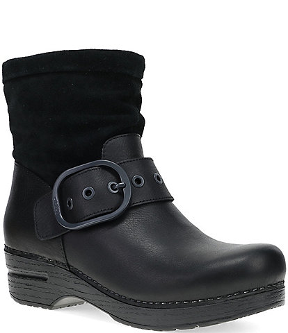 Dansko Pearson Leather Slouch Clog Booties