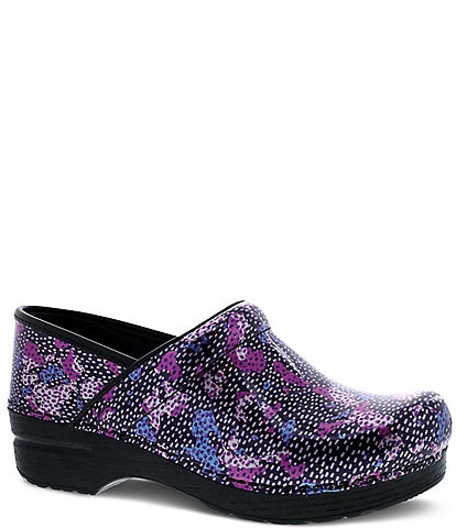 Dansko Professional Dotty Abstract Print Patent Leather Slip-On Clogs