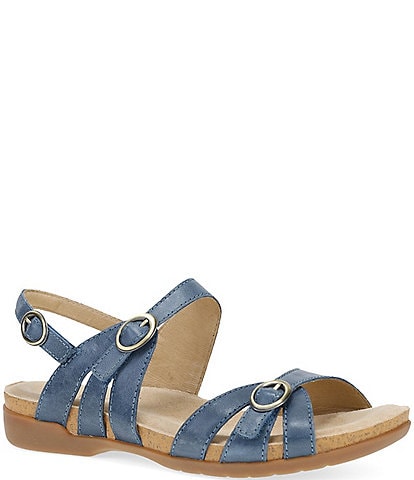 Dansko Ruthie Leather Buckle Ankle Strap Sandals