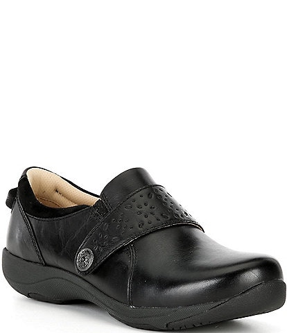 Dansko Sallie Leather Adjustable Strap Slip On Sneakers
