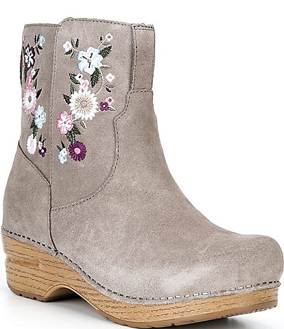 Dansko Shiloh Floral Embroidered Suede Booties