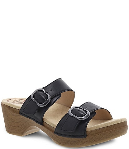 Dansko Sophie Leather Buckled Slides