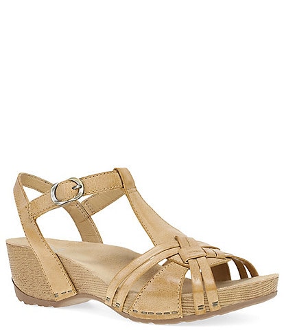 Dansko Tia Leather Wedge Sandals