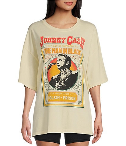 Daydreamer Johnny Cash Live In Concert Oversized Graphic Tee Shirt