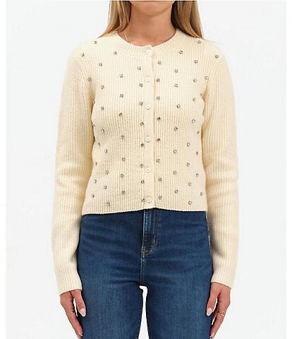 Daze Muse Embellished Button Front Cardigan