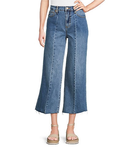 Dear John Audrey Stretch Denim Cropped Wide Leg Jeans