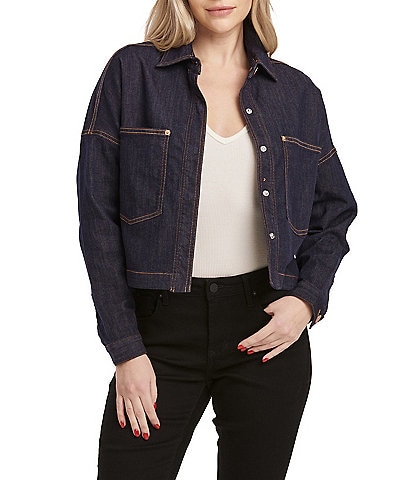 Dear John Gina Cropped Patch Pocket Denim Jacket