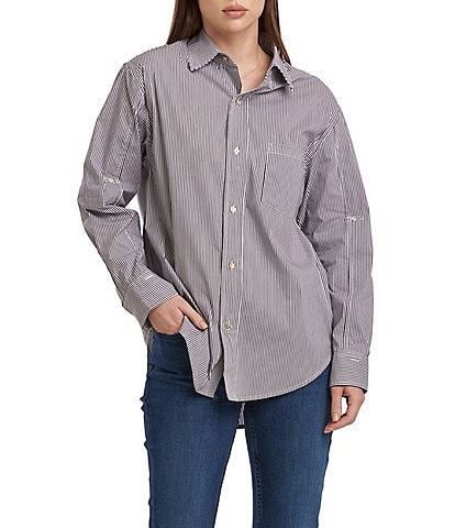 Dear John Lola Oversized Collared Long-Sleeve Button-Down Shirt