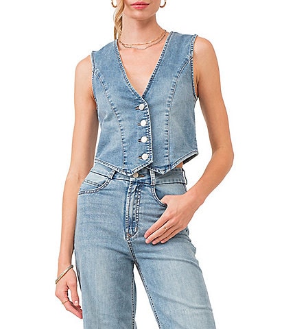 Dear John Norris Denim Princess Seam Sleeveless Vest