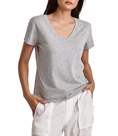 Dear John Vani Knit V-Neck Short Sleeve Tee Shirt