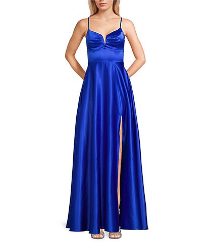 Dear Moon Charmeuse V-Neck Dress