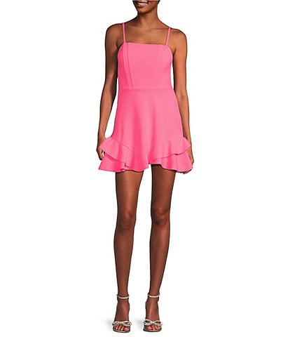 Dear Moon Corset Bodice Bow Back Ruffle Hem Dress
