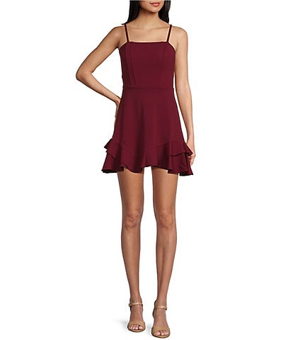 Dear Moon Corset Bodice Tie Back Tiered Ruffle Hem Dress