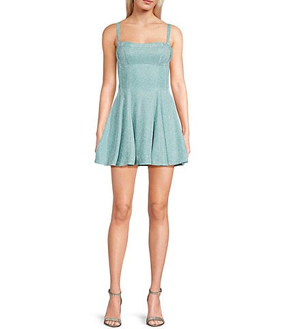 Dear Moon Shine Square Neck Tie Back Mini Dress