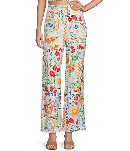 Dee Elly Cherry Farmers Market Print Coordinating Pants