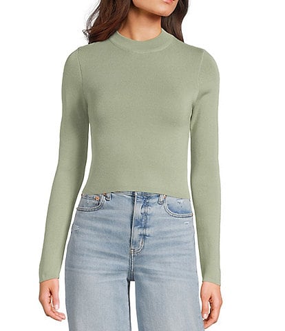 Dee Elly Crew Neck Long Sleeve Coordinating Green Top