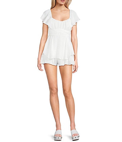 Dee Elly Flutter Short Sleeve Romper
