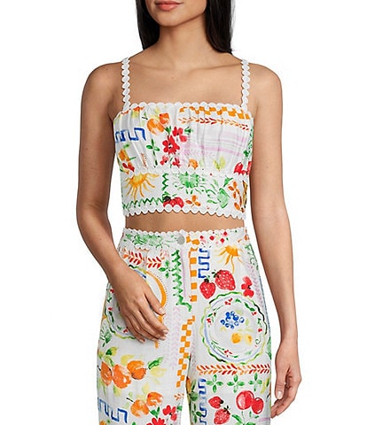 Dee Elly Square Multi Print Coordinating Top