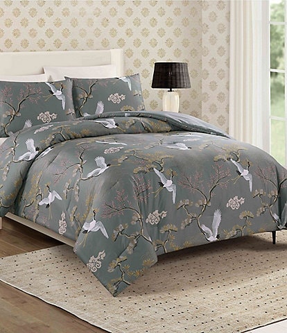 Dee Ocleppo Crane Print Comforter Mini Set