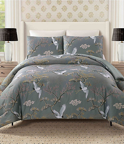 Dee Ocleppo Crane Print Comforter Mini Set