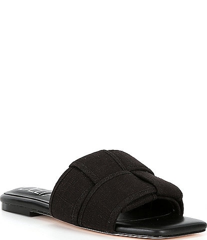 Deltan Ariel Woven Linen Flat Sandals