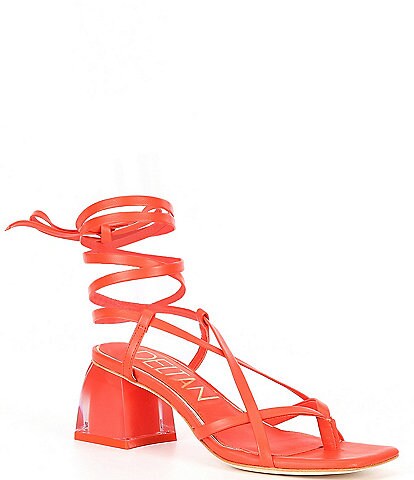 Deltan Fawn Ankle Wrap Strappy Color Block Heel Dress Sandals