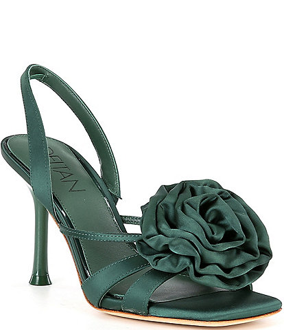 Deltan Izzie Satin Flower Detailed Dress Sandals