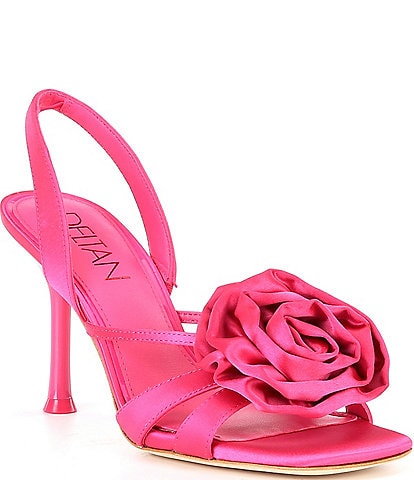 Deltan Izzie Satin Flower Detailed Dress Sandals