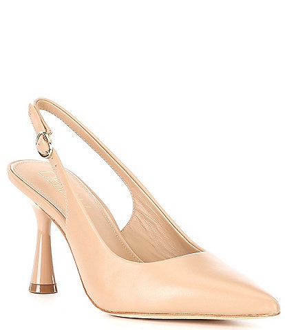 Deltan Sage Leather Slingback Pumps