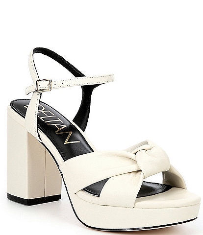 Deltan Stella Platform Leather Ankle Strap Dress Sandals