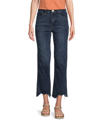 Democracy #double;Ab#double;Solution® Skyrise Barely Boot Leg Scallop Fray Hem Crop Jeans