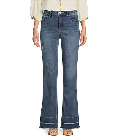 Democracy #double;Ab#double;solution High Rise Itty Bitty More Bootcut Double Layered Fray Hem Jeans
