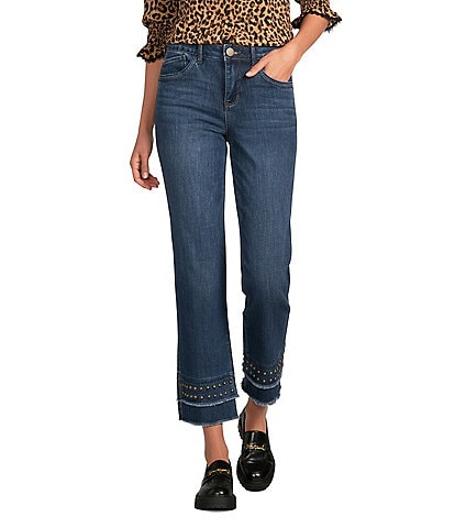 Democracy "Ab"solution® Kick Flare Double Layer Fray Hem Crop Jeans