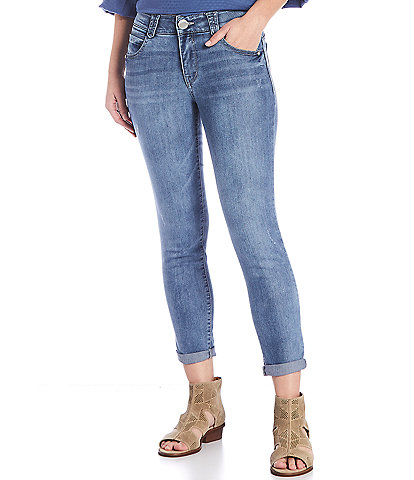 Democracy Petite Size #double;Ab#double;solution® Crop Roll Cuff Skimmer Skinny Leg Stretch Denim Jeans