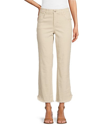 Democracy Petite Size #double;Ab#double;solution High Rise Barely Bootleg Tulip Fray Hem Jeans