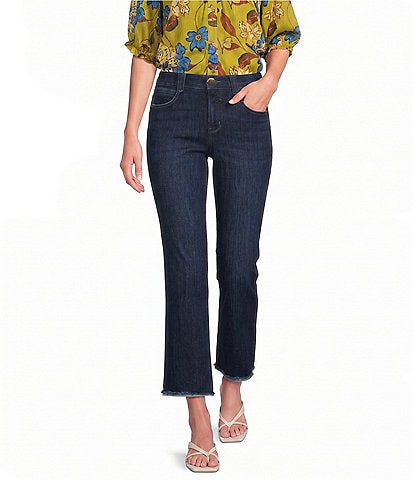 Democracy Petite Size #double;Ab#double;solution® High Rise Scalloped Flared Fray Hem Jean