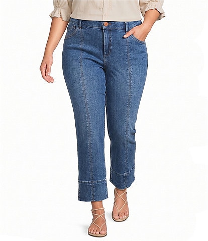 Democracy Plus Size #double;Ab#double;solution® Kick Flare Center Seam Cropped Jeans