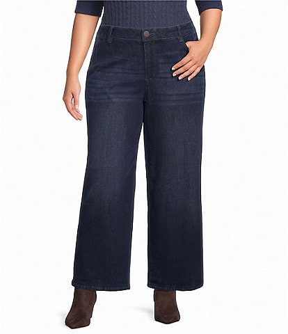 Democracy Plus Size #double;Ab#double;solution® Skyrise Wide Leg Tulip Hem Jeans