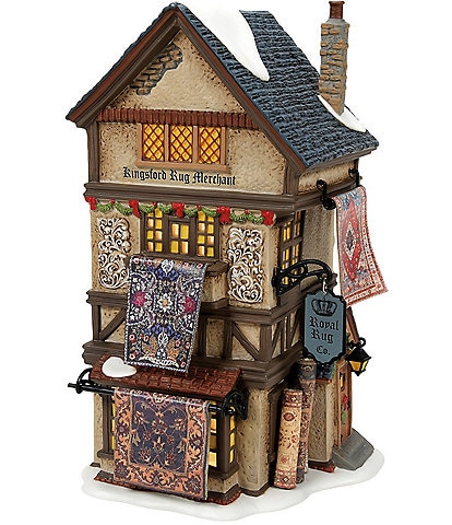 Department 56 Dickens Village Collection Kingsford Rug Merchant Shop Lit Building