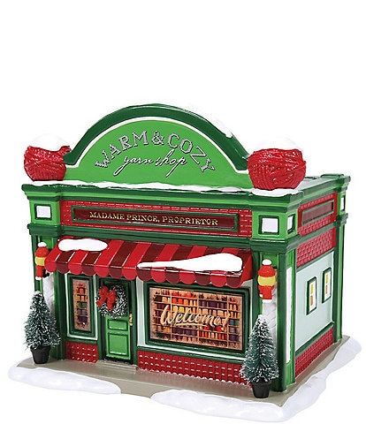 Department 56 Snow Village Warm & Cozy Yarn Shop Lit Building