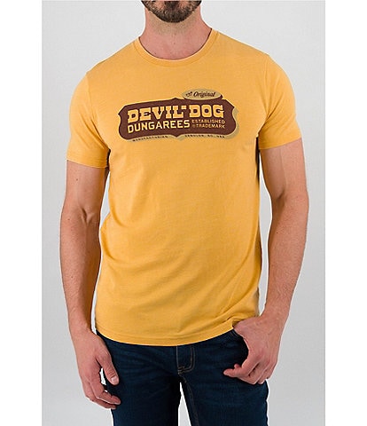 Devil-Dog Dungarees Relaxed Retro Shield Short Sleeve Graphic T-Shirt
