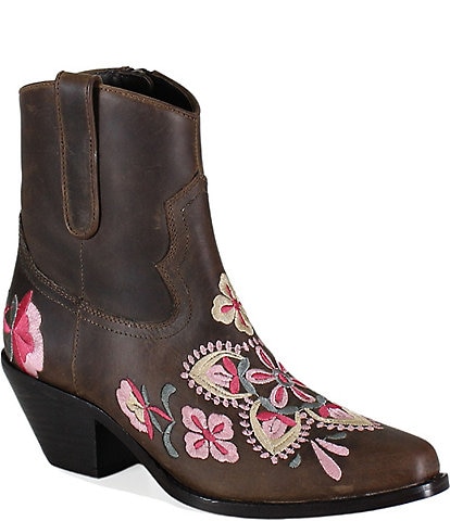 Diba True Cains Ville Floral Embroidered Leather Western Booties