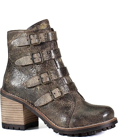 Diba True Com Rad Multi Strap Distressed Leather Booties