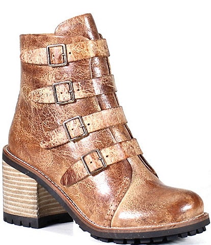 Diba True Com Rad Multi Strap Distressed Leather Booties