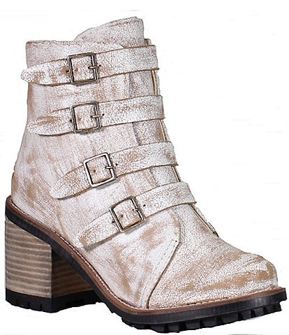 Diba True Com Rad Multi Strap Distressed Leather Booties