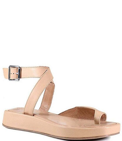 Diba True Down Stream Leather Toe Ring Thong Sandals