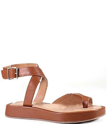 Diba True Down Stream Leather Toe Ring Thong Sandals
