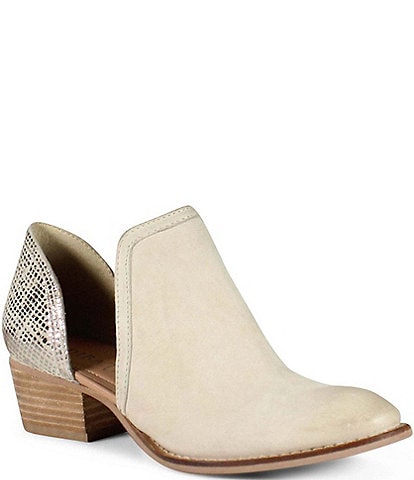 Diba True Shy Town Metallic Embossed Cut Out Booties